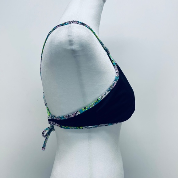 Victoria's Secret Bikini Top Size M Women’s Bali Floral Beaded Embroidered Black - Picture 2 of 7